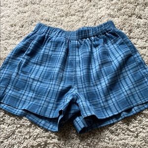 Blue Plad Logan shorts Brandy Melville